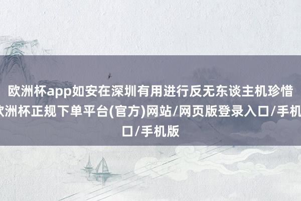 欧洲杯app如安在深圳有用进行反无东谈主机珍惜-欧洲杯正规下单平台(官方)网站/网页版登录入口/手机版