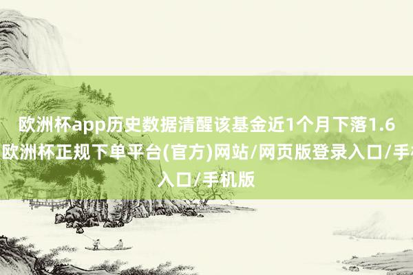 欧洲杯app历史数据清醒该基金近1个月下落1.62%-欧洲杯正规下单平台(官方)网站/网页版登录入口/手机版