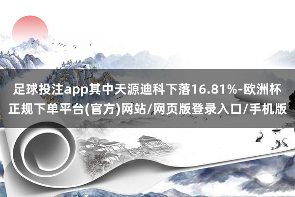 足球投注app其中天源迪科下落16.81%-欧洲杯正规下单平台(官方)网站/网页版登录入口/手机版