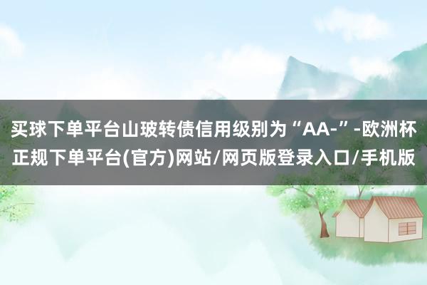 买球下单平台山玻转债信用级别为“AA-”-欧洲杯正规下单平台(官方)网站/网页版登录入口/手机版