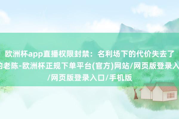 欧洲杯app直播权限封禁：名利场下的代价失去了警服加执的老陈-欧洲杯正规下单平台(官方)网站/网页版登录入口/手机版