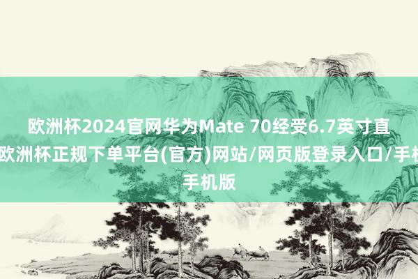 欧洲杯2024官网华为Mate 70经受6.7英寸直屏-欧洲杯正规下单平台(官方)网站/网页版登录入口/手机版