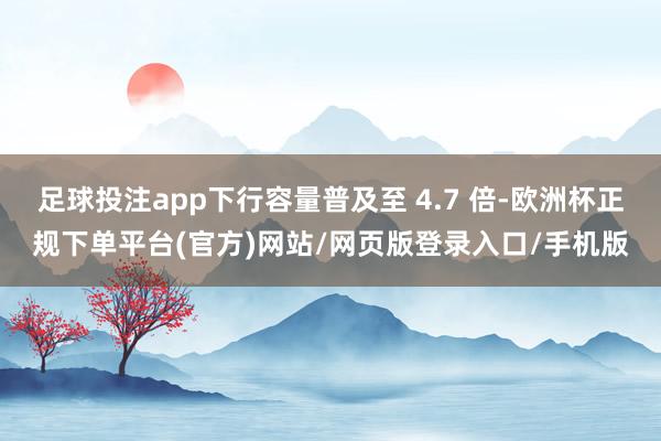 足球投注app下行容量普及至 4.7 倍-欧洲杯正规下单平台(官方)网站/网页版登录入口/手机版
