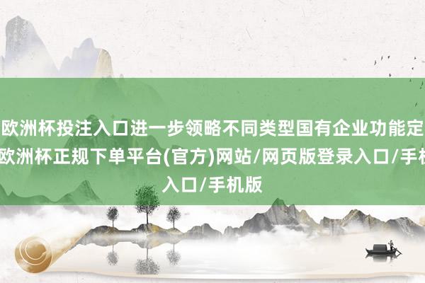 欧洲杯投注入口进一步领略不同类型国有企业功能定位-欧洲杯正规下单平台(官方)网站/网页版登录入口/手机版