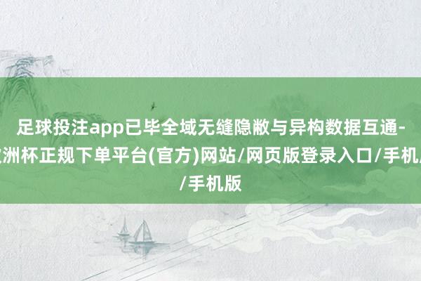 足球投注app已毕全域无缝隐敝与异构数据互通-欧洲杯正规下单平台(官方)网站/网页版登录入口/手机版