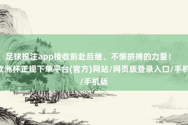 足球投注app接收前赴后继、不懈拼搏的力量！    -欧洲杯正规下单平台(官方)网站/网页版登录入口/手机版