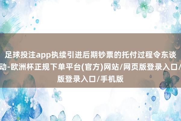 足球投注app执续引进后期钞票的托付过程令东谈主饱读动-欧洲杯正规下单平台(官方)网站/网页版登录入口/手机版