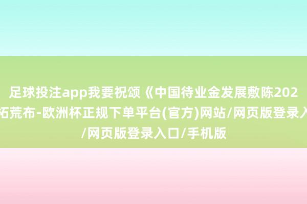 足球投注app我要祝颂《中国待业金发展敷陈2024》今天公拓荒布-欧洲杯正规下单平台(官方)网站/网页版登录入口/手机版