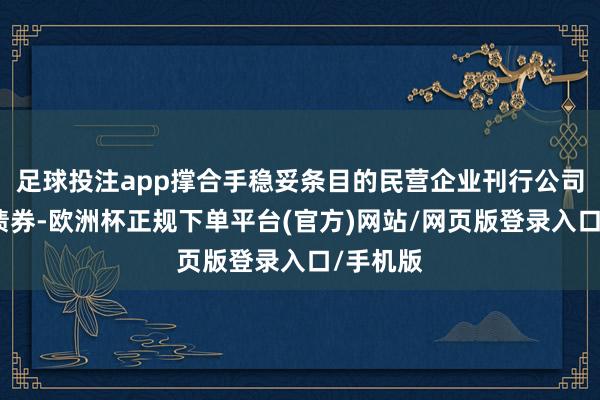 足球投注app撑合手稳妥条目的民营企业刊行公司信用类债券-欧洲杯正规下单平台(官方)网站/网页版登录入口/手机版