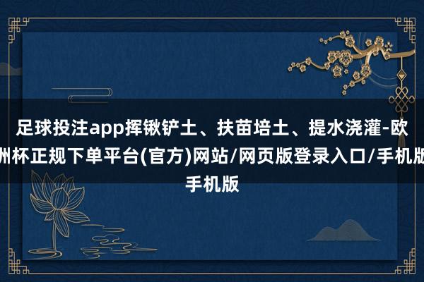 足球投注app挥锹铲土、扶苗培土、提水浇灌-欧洲杯正规下单平台(官方)网站/网页版登录入口/手机版