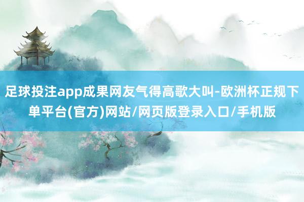 足球投注app成果网友气得高歌大叫-欧洲杯正规下单平台(官方)网站/网页版登录入口/手机版