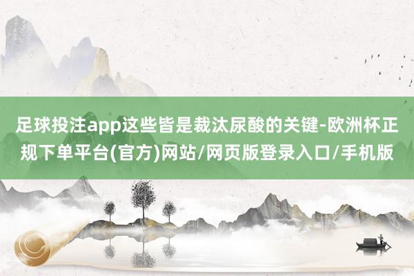 足球投注app这些皆是裁汰尿酸的关键-欧洲杯正规下单平台(官方)网站/网页版登录入口/手机版