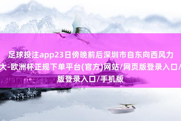 足球投注app23日傍晚前后深圳市自东向西风力渐渐增大-欧洲杯正规下单平台(官方)网站/网页版登录入口/手机版