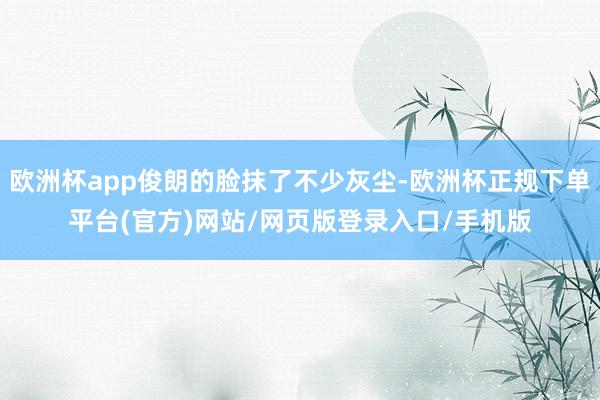 欧洲杯app俊朗的脸抹了不少灰尘-欧洲杯正规下单平台(官方)网站/网页版登录入口/手机版