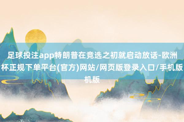 足球投注app特朗普在竞选之初就启动放话-欧洲杯正规下单平台(官方)网站/网页版登录入口/手机版