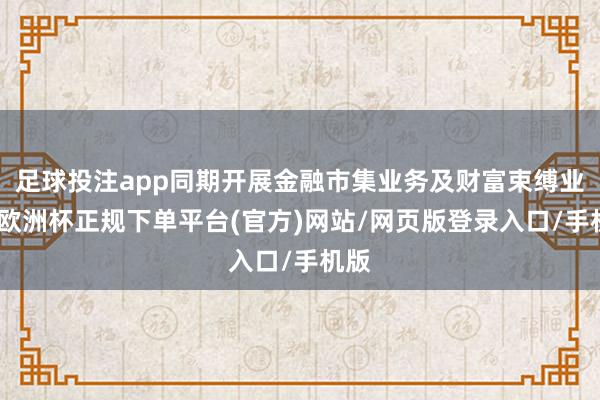 足球投注app同期开展金融市集业务及财富束缚业务-欧洲杯正规下单平台(官方)网站/网页版登录入口/手机版